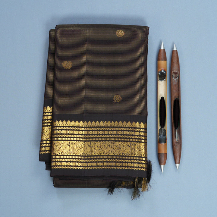 Hayagrivas Handloom Deep Jamun Kanjivaram Silk Saree KBF179E4-2