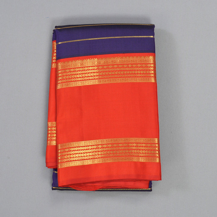 Hayagrivas Handloom Purple Kanjivaram Silk Saree with Red Border KBF179E5-1