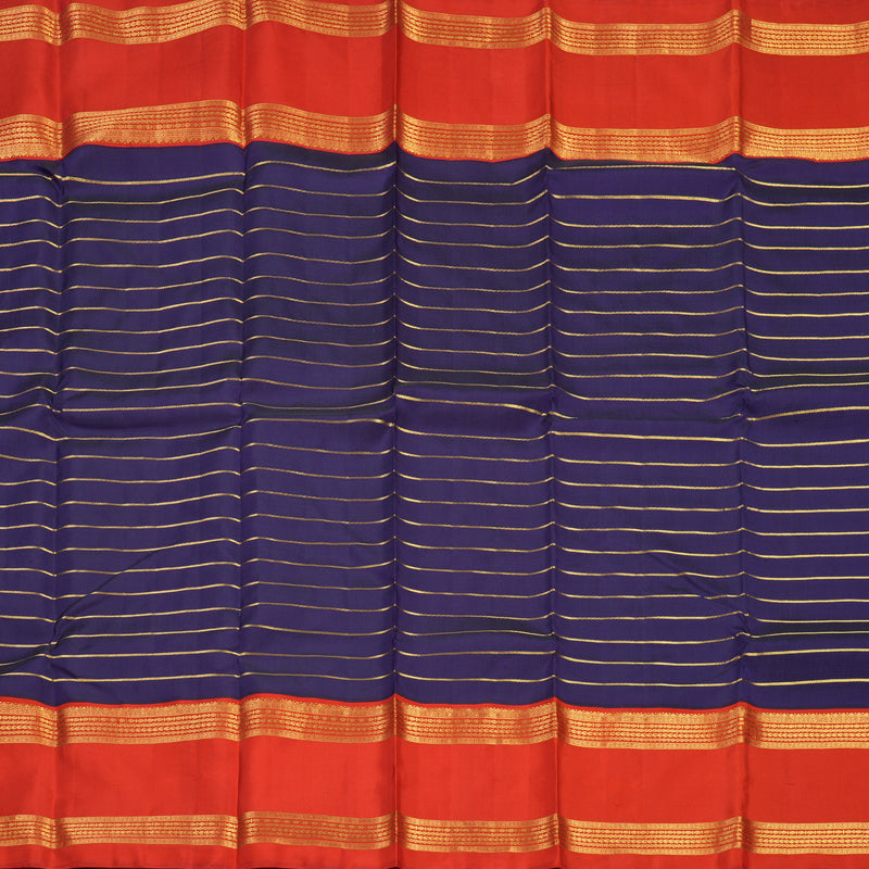Hayagrivas Handloom Purple Kanjivaram Silk Saree with Red Border KBF179E5-1