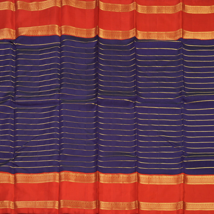 Hayagrivas Handloom Purple Kanjivaram Silk Saree with Red Border KBF179E5-1