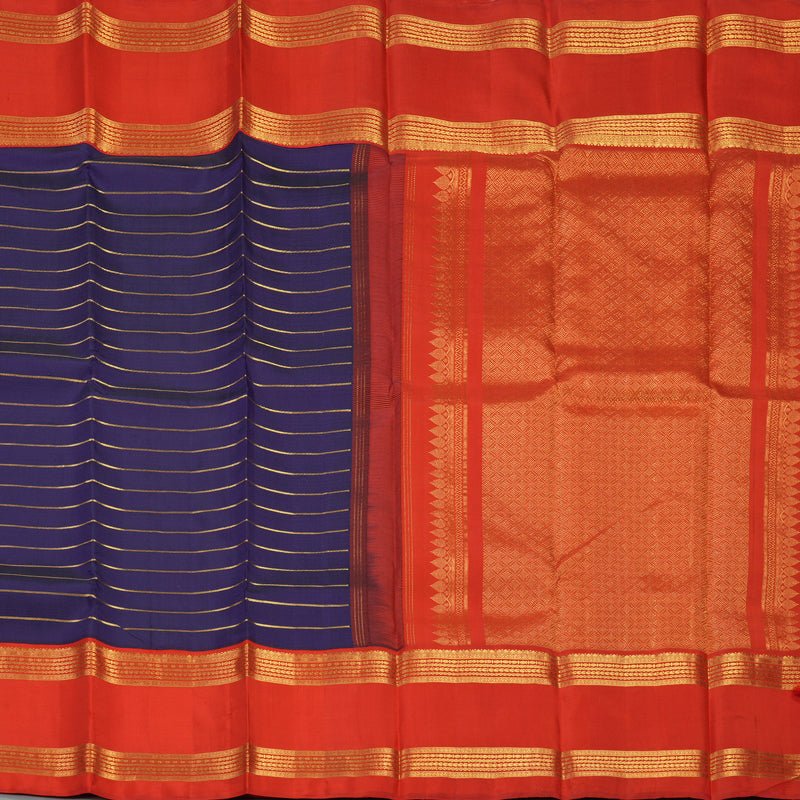 Hayagrivas Handloom Purple Kanjivaram Silk Saree with Red Border KBF179E5-1