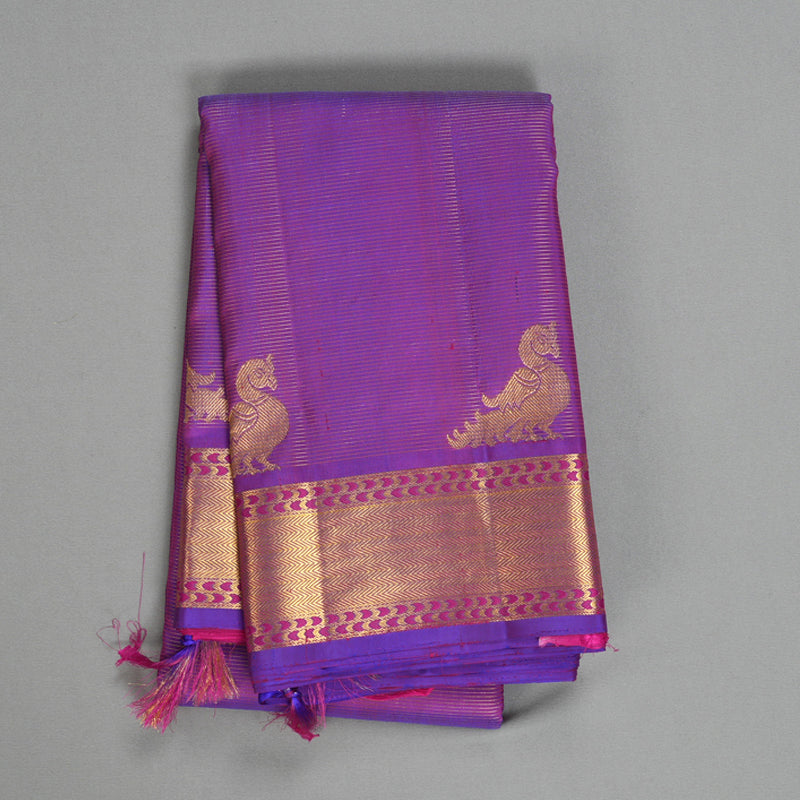 Hayagrivas Handloom Purple Kanjivaram Silk Saree KBF179E6-1