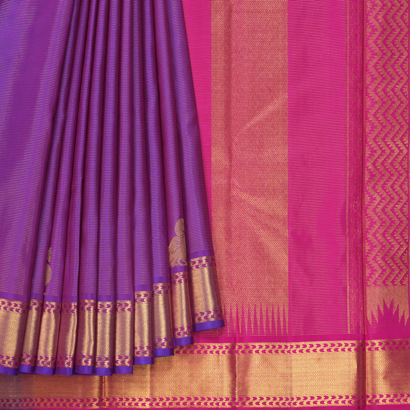 Hayagrivas Handloom Purple Kanjivaram Silk Saree KBF179E6-1