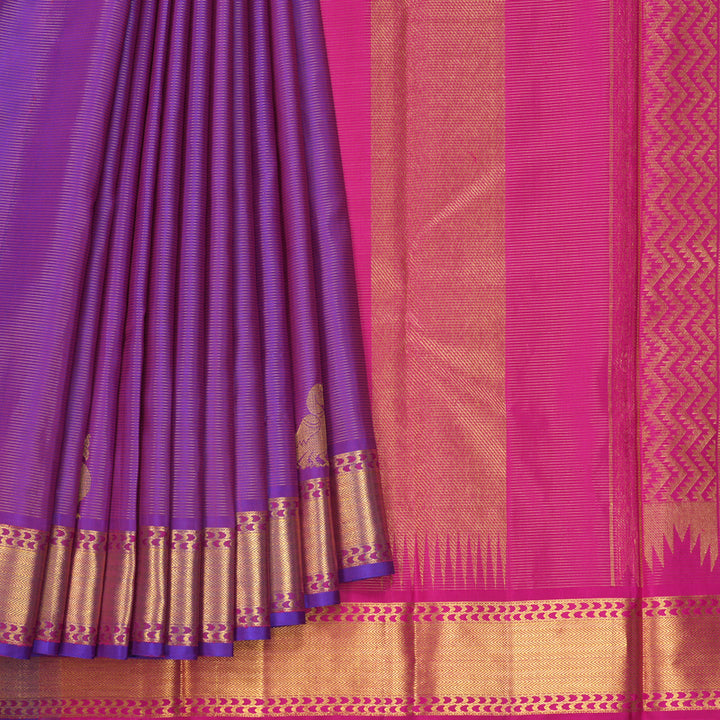 Hayagrivas Handloom Purple Kanjivaram Silk Saree KBF179E6-1