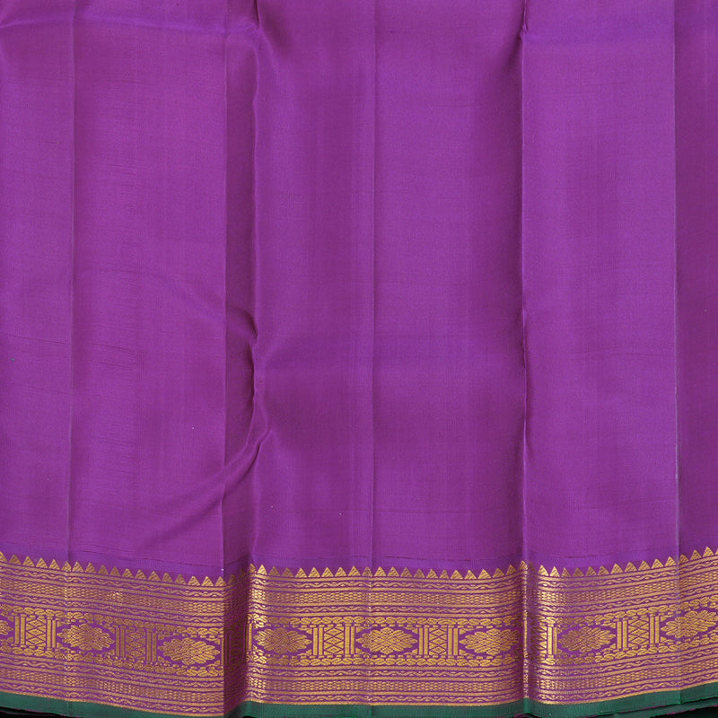 Hayagrivas Handloom Mustard Yellow Kanjivaram Silk Saree with Voilet Border KBF180E6-1