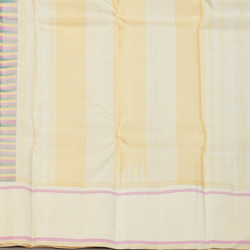 Hayagrivas Handloom Multicolour Checks Kanjivaram Silk Saree with Ivory Border KBF182E4-1
