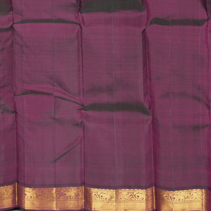 Hayagrivas Handloom Yellow Kanjivaram Silk Saree with Wine Purple Border KBF182E6-1