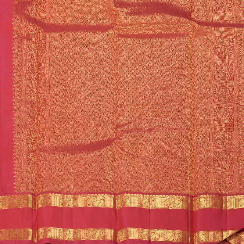 Hayagrivas Handloom Navy Blue Kanjivaram Silk Saree with Araku Border KBF182E7-1