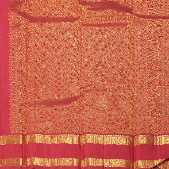 Hayagrivas Handloom Navy Blue Kanjivaram Silk Saree with Araku Border KBF182E7-1
