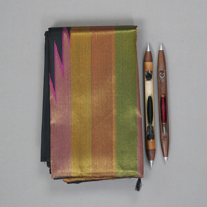 Hayagrivas Handloom Black Kanjivaram Silk Saree KBF183E2-1