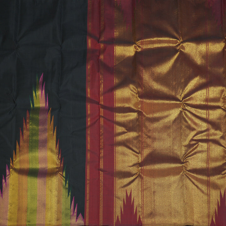 Hayagrivas Handloom Black Kanjivaram Silk Saree KBF183E2-1