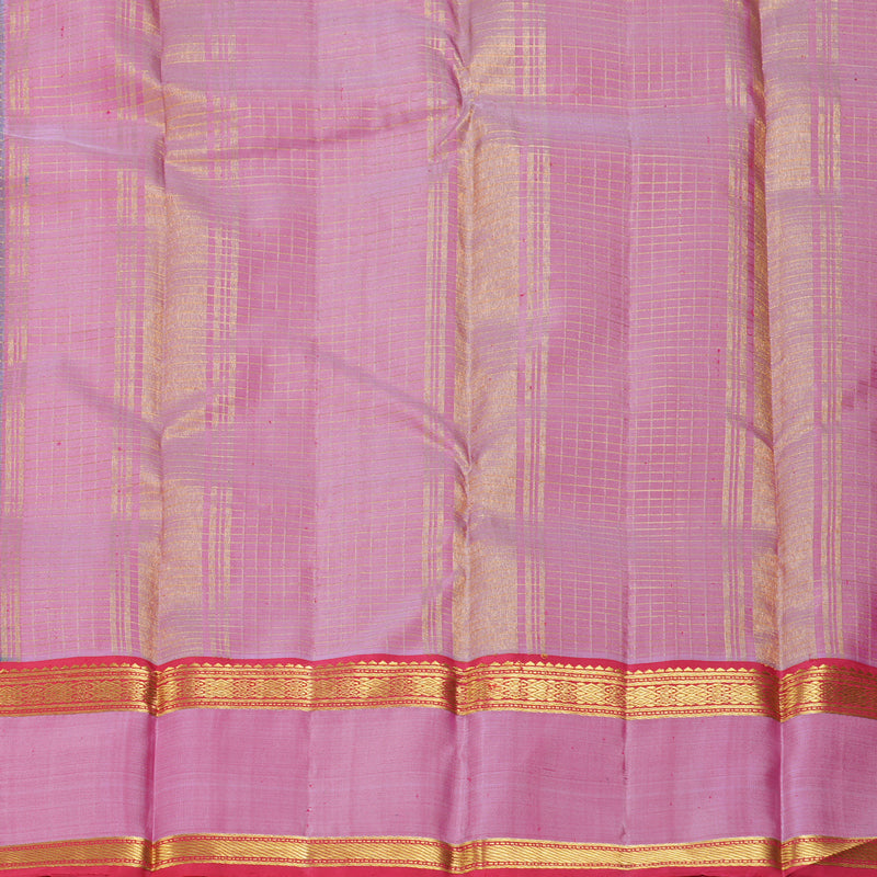 Hayagrivas Handloom Sea Green Kanjivaram Silk Saree with Pink Border KBF184E1-1