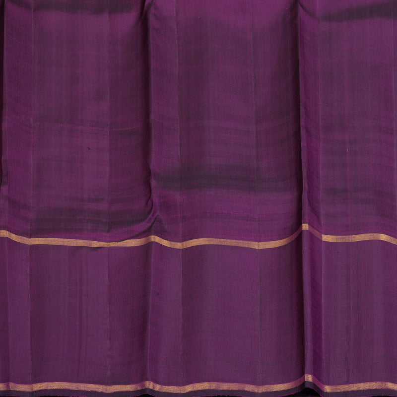 Hayagrivas Handloom Lemon Yellow Kanjivaram Silk Saree with Purple Border KBF185E2-1