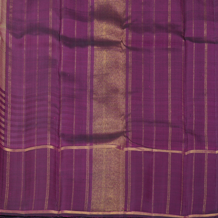 Hayagrivas Handloom Lemon Yellow Kanjivaram Silk Saree with Purple Border KBF185E2-1