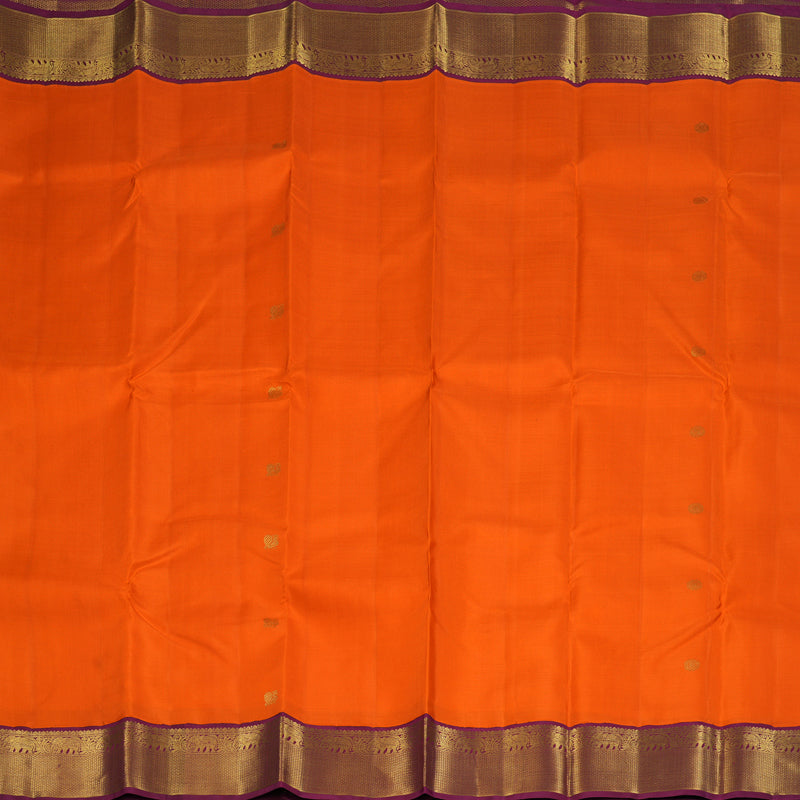 Hayagrivas Handloom Fanta Orange Kanjivaram Silk Saree with Dark Pink Border KBF186E1-2