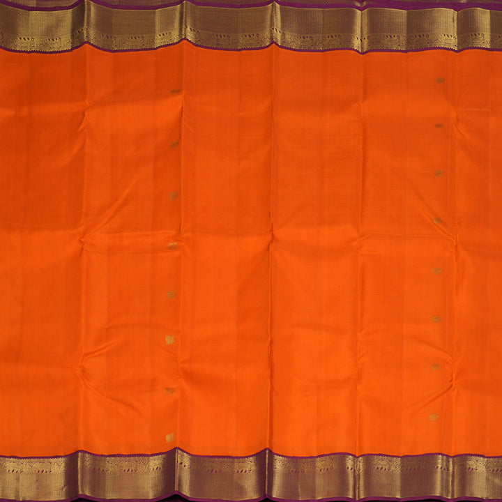 Hayagrivas Handloom Fanta Orange Kanjivaram Silk Saree with Dark Pink Border KBF186E1-2