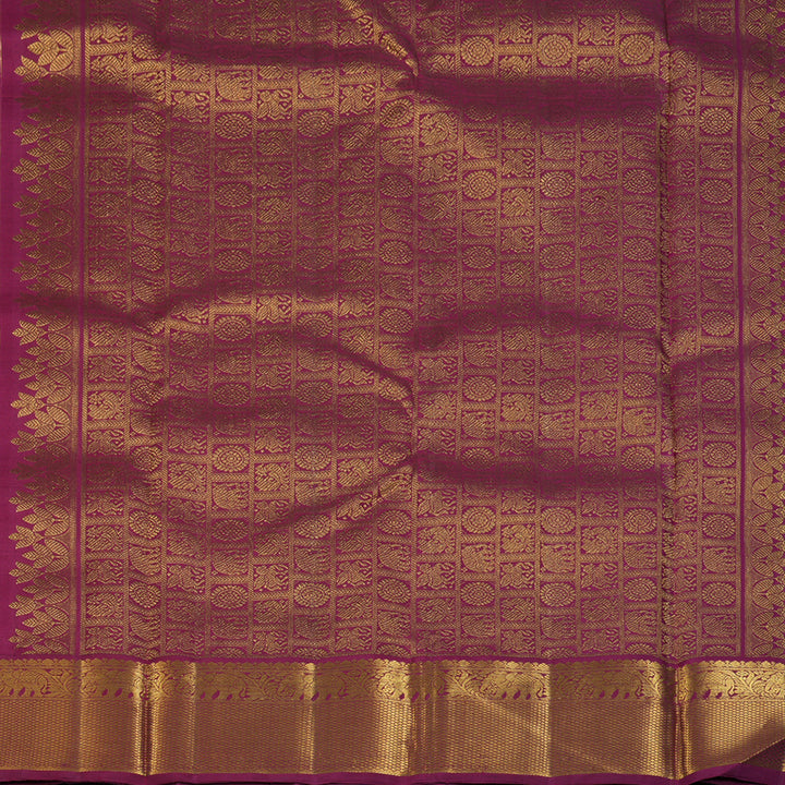 Hayagrivas Handloom Fanta Orange Kanjivaram Silk Saree with Dark Pink Border KBF186E1-2