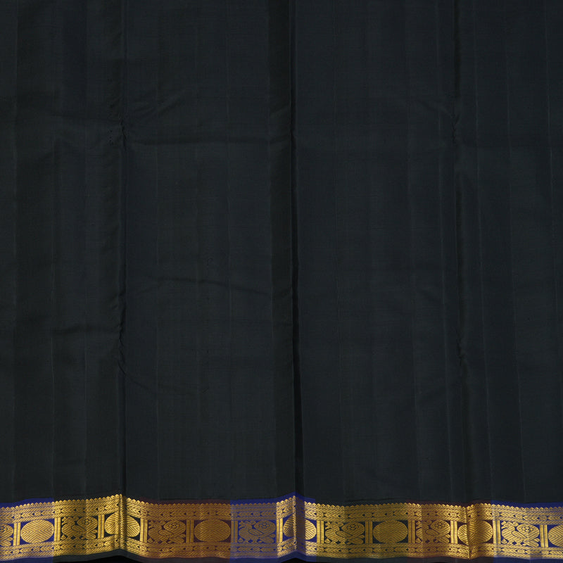 Hayagrivas Handloom Parrot Green Kanjivaram Silk Saree with Multicolour Border KBF186E5-1