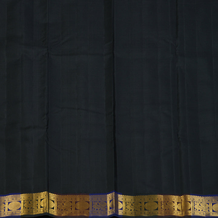 Hayagrivas Handloom Parrot Green Kanjivaram Silk Saree with Multicolour Border KBF186E5-1