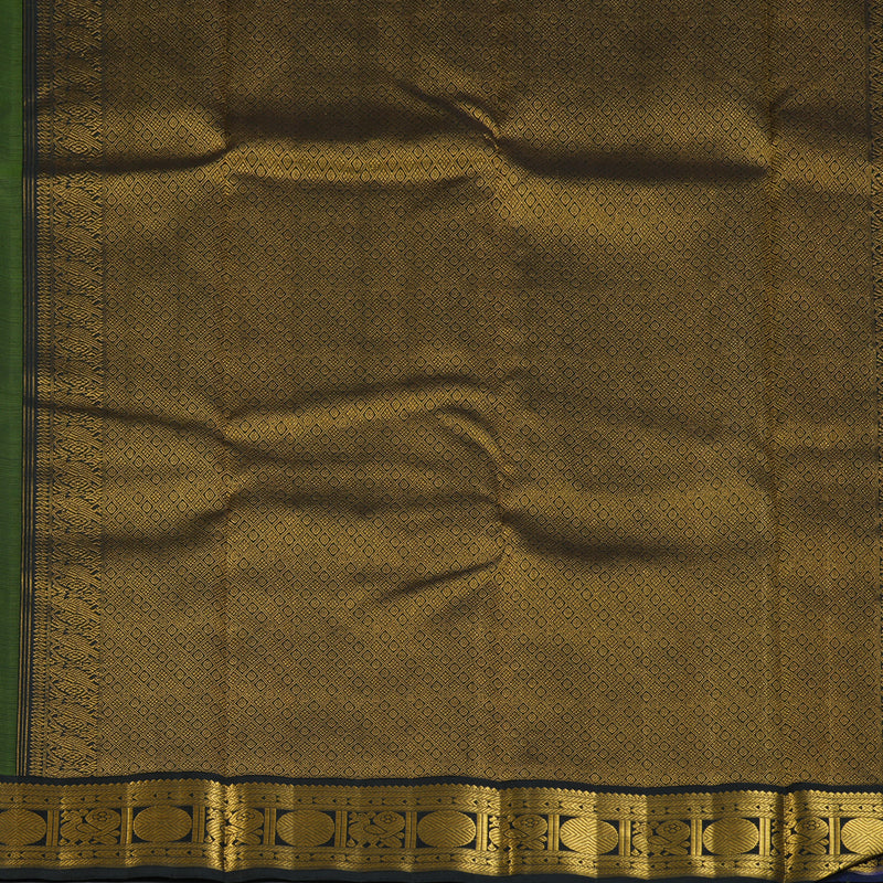 Hayagrivas Handloom Parrot Green Kanjivaram Silk Saree with Multicolour Border KBF186E5-1