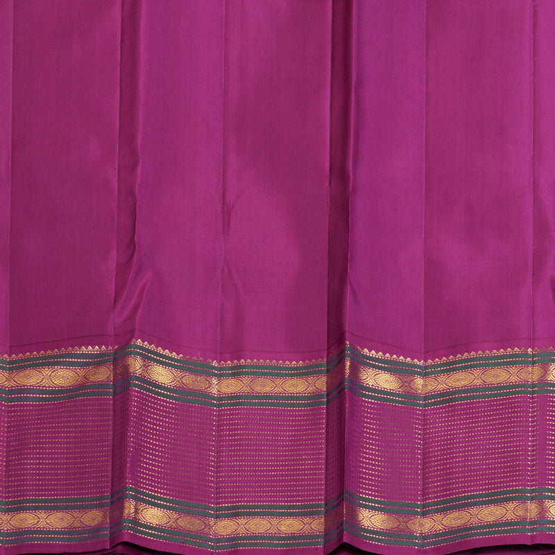 Hayagrivas Handloom Light Ash Grey Kanjivaram Silk Saree with Purple Border KBF187E8-1