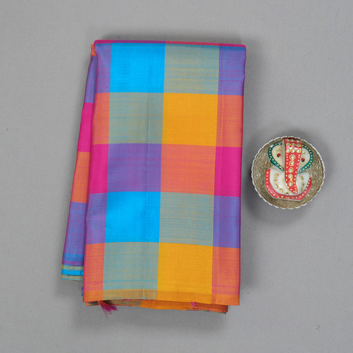 Hayagrivas Handloom Multicolour Checks Kanjivaram Silk Saree KBF188E1-1