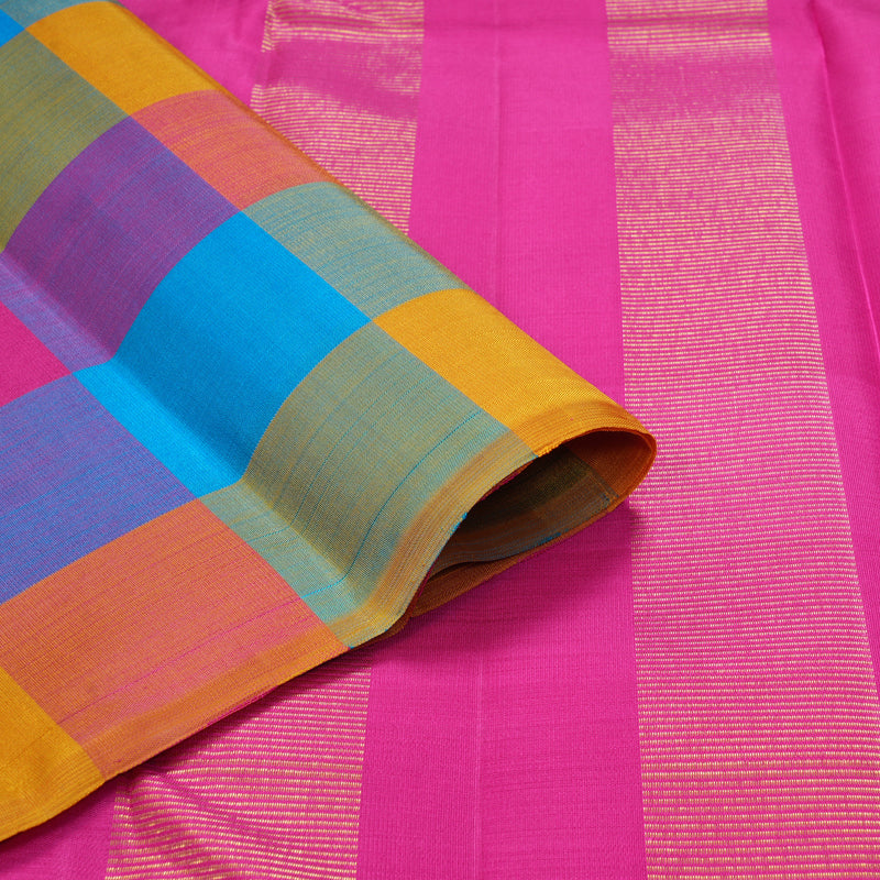 Hayagrivas Handloom Multicolour Checks Kanjivaram Silk Saree KBF188E1-1