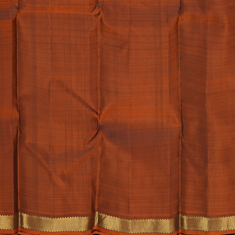 Hayagrivas Handloom Plum Purple Kanjivaram Silk Saree with Rust Orange Border KBF188E2-2