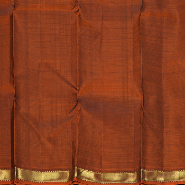 Hayagrivas Handloom Plum Purple Kanjivaram Silk Saree with Rust Orange Border KBF188E2-2
