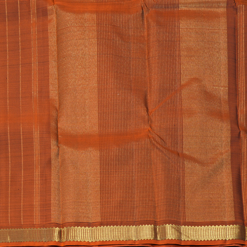 Hayagrivas Handloom Plum Purple Kanjivaram Silk Saree with Rust Orange Border KBF188E2-2