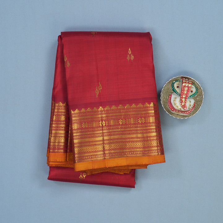 Hayagrivas Handloom Red Kanjivaram Silk Saree KBF18D4-1