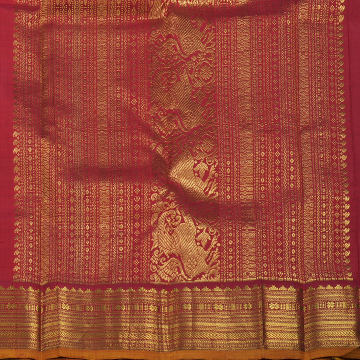 Hayagrivas Handloom Red Kanjivaram Silk Saree KBF18D4-1