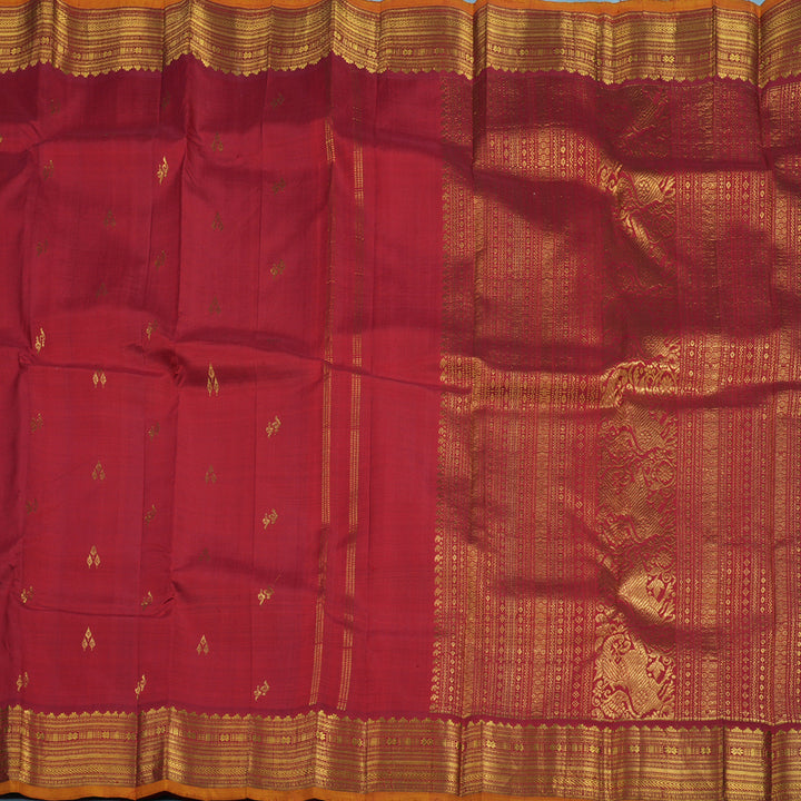 Hayagrivas Handloom Red Kanjivaram Silk Saree KBF18D4-1