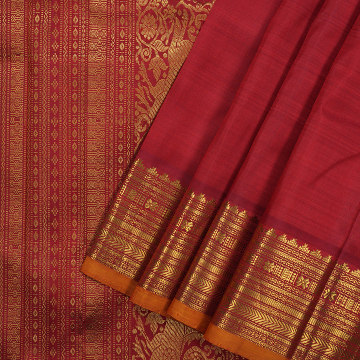 Hayagrivas Handloom Red Kanjivaram Silk Saree KBF18D4-1