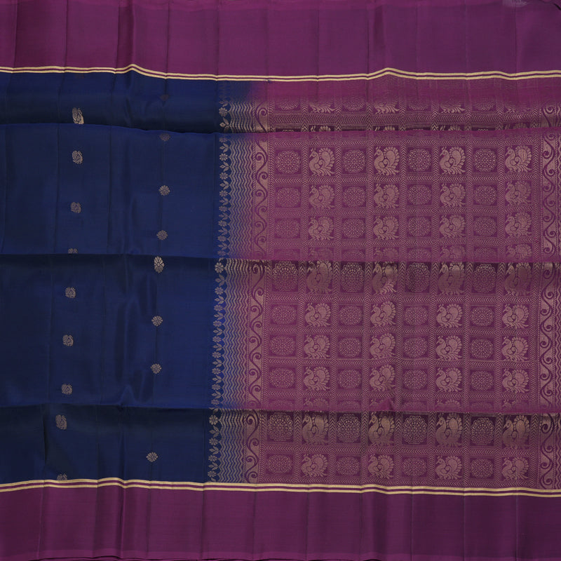 Hayagrivas Navy Blue Handloom Soft Silk Saree KBF191E1-20