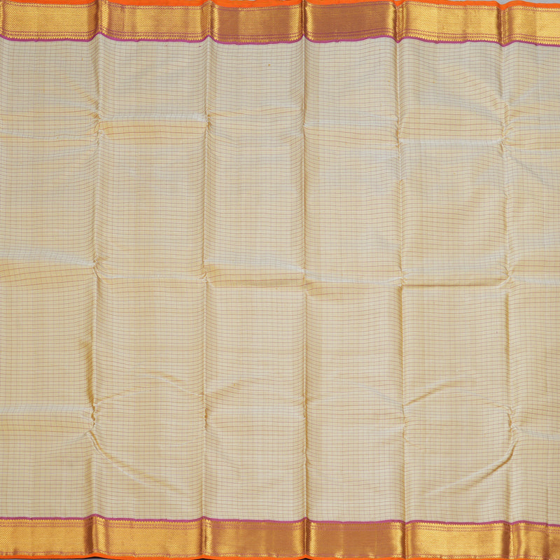 Hayagrivas Handloom Beige Kanjivaram Silk Saree with Onion Pink Border KBF194E1-1