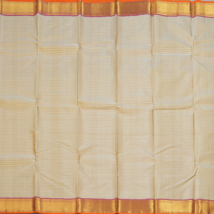 Hayagrivas Handloom Beige Kanjivaram Silk Saree with Onion Pink Border KBF194E1-1