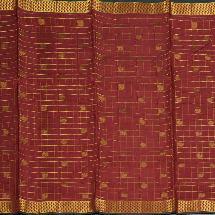 Hayagrivas Handloom Araku Maroon Ten Yards Silk Madisar Saree KBF195E11-1