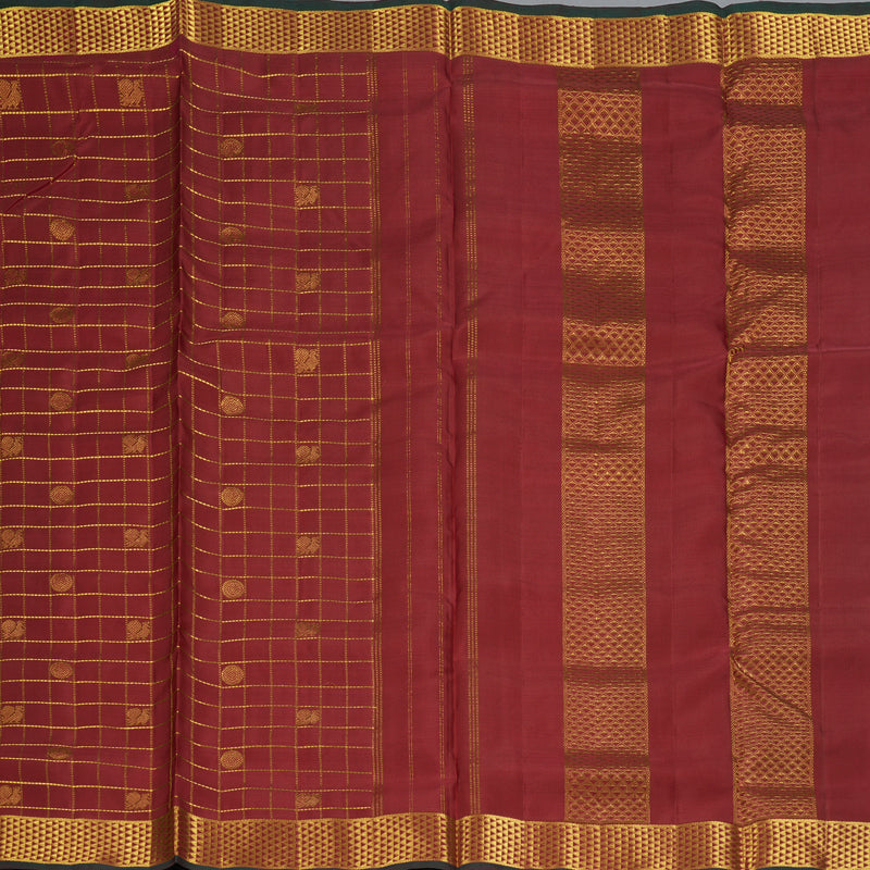 Hayagrivas Handloom Araku Maroon Ten Yards Silk Madisar Saree KBF195E11-1