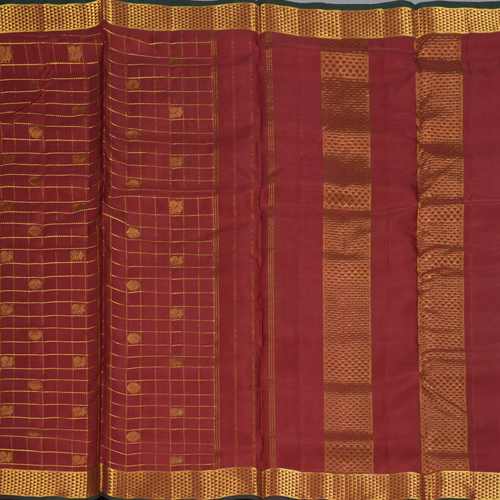 Hayagrivas Handloom Araku Maroon Ten Yards Silk Madisar Saree KBF195E11-1