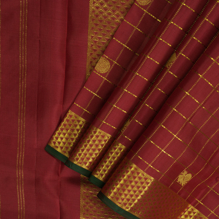 Hayagrivas Handloom Araku Maroon Ten Yards Silk Madisar Saree KBF195E11-1