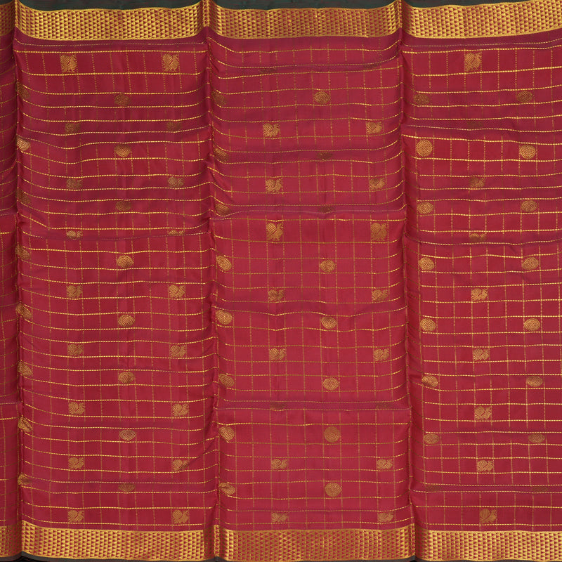 Hayagrivas Handloom Maroon Ten Yards Silk Madisar Saree KBF195E11-2