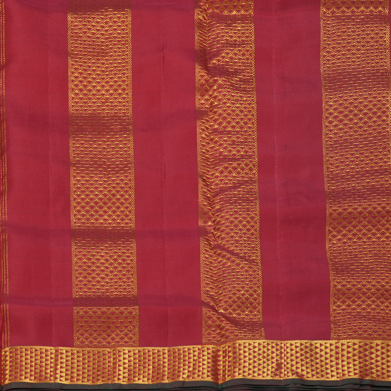 Hayagrivas Handloom Maroon Ten Yards Silk Madisar Saree KBF195E11-2