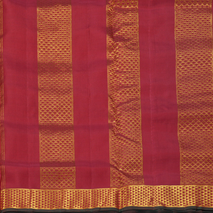 Hayagrivas Handloom Maroon Ten Yards Silk Madisar Saree KBF195E11-2
