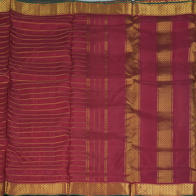 Hayagrivas Handloom Maroon Ten Yards Silk Saree KBF195E12-1