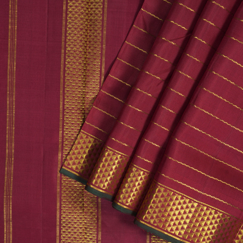Hayagrivas Handloom Maroon Ten Yards Silk Saree KBF195E12-1