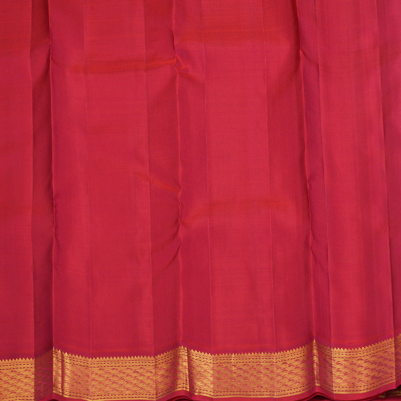 Hayagrivas Handloom MS Blue Kanjivaram Silk Saree with Reddish Pink Border KBF195E2-2