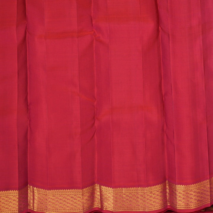 Hayagrivas Handloom MS Blue Kanjivaram Silk Saree with Reddish Pink Border KBF195E2-2