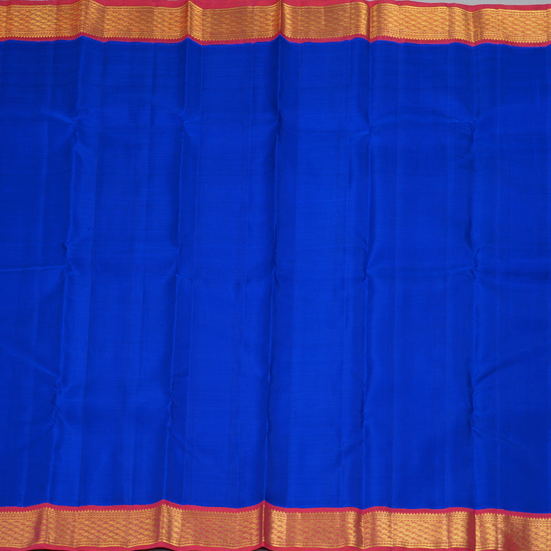 Hayagrivas Handloom MS Blue Kanjivaram Silk Saree with Reddish Pink Border KBF195E2-2