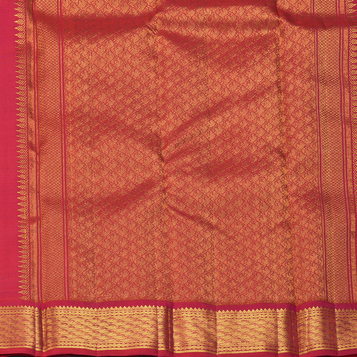 Hayagrivas Handloom MS Blue Kanjivaram Silk Saree with Reddish Pink Border KBF195E2-2